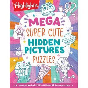 Mega Super Cute Hidden Pictures Puzzles: Solve Over 300 Pages of Cute Kawaii-Sty